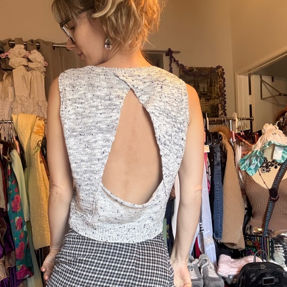 knot sisters Tops - Knot Sisters Black and White Knit Tank Top XS TO Medium